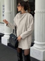 ⁦معطف صوف كلاسيكي بجيوب وياقة بسيطة⁩ - الصورة ⁦4⁩