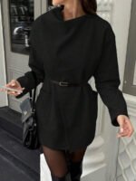 ⁦معطف صوف كلاسيكي بجيوب وياقة بسيطة⁩ - الصورة ⁦9⁩