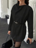 ⁦معطف صوف كلاسيكي بجيوب وياقة بسيطة⁩ - الصورة ⁦12⁩