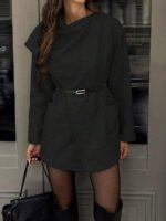 ⁦معطف صوف كلاسيكي بجيوب وياقة بسيطة⁩ - الصورة ⁦13⁩