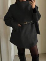 ⁦معطف صوف كلاسيكي بجيوب وياقة بسيطة⁩ - الصورة ⁦14⁩