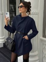 ⁦معطف صوف كلاسيكي بجيوب وياقة بسيطة⁩ - الصورة ⁦18⁩