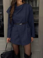 ⁦معطف صوف كلاسيكي بجيوب وياقة بسيطة⁩ - الصورة ⁦20⁩