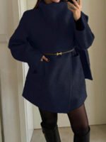 ⁦معطف صوف كلاسيكي بجيوب وياقة بسيطة⁩ - الصورة ⁦21⁩