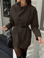 ⁦معطف صوف كلاسيكي بجيوب وياقة بسيطة⁩ - الصورة ⁦23⁩