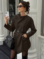 ⁦معطف صوف كلاسيكي بجيوب وياقة بسيطة⁩ - الصورة ⁦25⁩