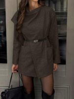 ⁦معطف صوف كلاسيكي بجيوب وياقة بسيطة⁩ - الصورة ⁦27⁩