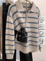 ⁦بلوزة بولو مضلعة للنساء⁩ - الصورة ⁦4⁩