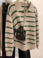 ⁦بلوزة بولو مضلعة للنساء⁩ - الصورة ⁦13⁩