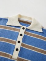 ⁦كنزة صوف بولو مخططة بتباين الألوان للنساء⁩ - الصورة ⁦7⁩