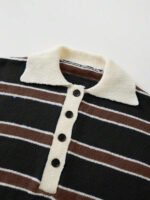 ⁦كنزة صوف بولو مخططة بتباين الألوان للنساء⁩ - الصورة ⁦16⁩