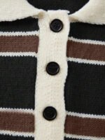 ⁦كنزة صوف بولو مخططة بتباين الألوان للنساء⁩ - الصورة ⁦17⁩