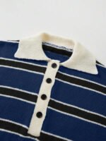 ⁦كنزة صوف بولو مخططة بتباين الألوان للنساء⁩ - الصورة ⁦25⁩