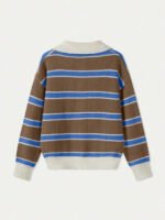 ⁦كنزة صوف بولو مخططة بتباين الألوان للنساء⁩ - الصورة ⁦33⁩