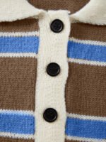 ⁦كنزة صوف بولو مخططة بتباين الألوان للنساء⁩ - الصورة ⁦35⁩