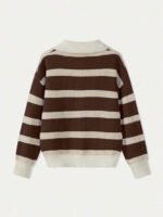 ⁦كنزة صوف بولو مخططة بتباين الألوان للنساء⁩ - الصورة ⁦52⁩