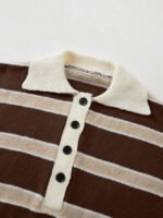 ⁦كنزة صوف بولو مخططة بتباين الألوان للنساء⁩ - الصورة ⁦53⁩