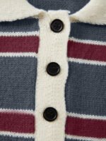 ⁦كنزة صوف بولو مخططة بتباين الألوان للنساء⁩ - الصورة ⁦63⁩