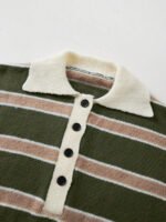 ⁦كنزة صوف بولو مخططة بتباين الألوان للنساء⁩ - الصورة ⁦71⁩