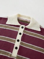 ⁦كنزة صوف بولو مخططة بتباين الألوان للنساء⁩ - الصورة ⁦80⁩