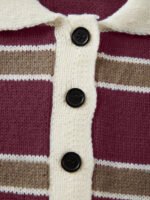 ⁦كنزة صوف بولو مخططة بتباين الألوان للنساء⁩ - الصورة ⁦81⁩