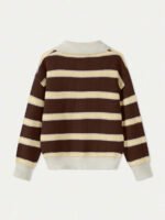 ⁦كنزة صوف بولو مخططة بتباين الألوان للنساء⁩ - الصورة ⁦96⁩