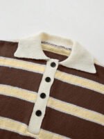 ⁦كنزة صوف بولو مخططة بتباين الألوان للنساء⁩ - الصورة ⁦97⁩