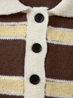 ⁦كنزة صوف بولو مخططة بتباين الألوان للنساء⁩ - الصورة ⁦98⁩