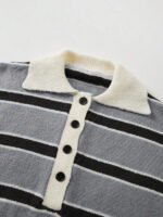 ⁦كنزة صوف بولو مخططة بتباين الألوان للنساء⁩ - الصورة ⁦106⁩