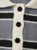 ⁦كنزة صوف بولو مخططة بتباين الألوان للنساء⁩ - الصورة ⁦107⁩