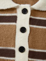 ⁦كنزة صوف بولو مخططة بتباين الألوان للنساء⁩ - الصورة ⁦115⁩