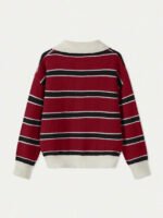 ⁦كنزة صوف بولو مخططة بتباين الألوان للنساء⁩ - الصورة ⁦123⁩