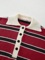 ⁦كنزة صوف بولو مخططة بتباين الألوان للنساء⁩ - الصورة ⁦124⁩