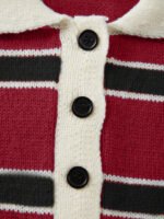 ⁦كنزة صوف بولو مخططة بتباين الألوان للنساء⁩ - الصورة ⁦125⁩