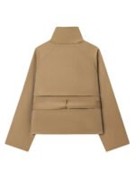 ⁦معطف نسائي بياقة عالية مع حزام – ستايل كلاسيكي⁩ - الصورة ⁦7⁩