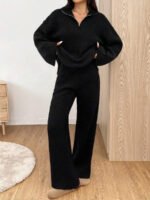 ⁦طقم صوف نسائي قطعتين – كنزة بسحاب وبنطلون كاجوال⁩ - الصورة ⁦10⁩