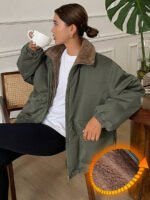 ⁦DAZY معطف نسائي مبطن بأكمام طويلة وجيوب⁩ - الصورة ⁦2⁩