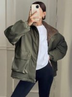 ⁦DAZY معطف نسائي مبطن بأكمام طويلة وجيوب⁩ - الصورة ⁦4⁩