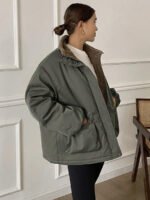 ⁦DAZY معطف نسائي مبطن بأكمام طويلة وجيوب⁩ - الصورة ⁦9⁩