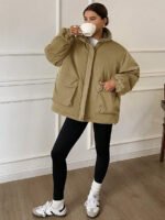 ⁦DAZY معطف نسائي مبطن بأكمام طويلة وجيوب⁩ - الصورة ⁦23⁩