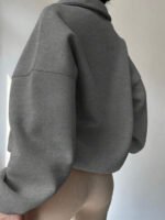 ⁦بلوزة نسائية كاجوال بسحاب نصفية – لون موحد⁩ - الصورة ⁦20⁩