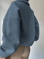 ⁦بلوزة نسائية كاجوال بسحاب نصفية – لون موحد⁩ - الصورة ⁦24⁩