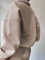 ⁦بلوزة نسائية كاجوال بسحاب نصفية – لون موحد⁩ - الصورة ⁦40⁩