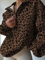 ⁦بلوزة نسائية كاجوال بسحاب نصفية – لون موحد⁩ - الصورة ⁦62⁩