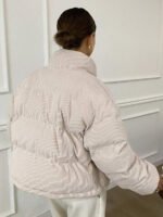 ⁦DAZY معطف نسائي من القطيفة بياقة عالية⁩ - الصورة ⁦3⁩