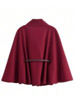 ⁦معطف أنيق بأكمام قصيرة وياقة عالية وفضفاض مع حزام⁩ - الصورة ⁦17⁩