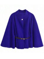 ⁦معطف أنيق بأكمام قصيرة وياقة عالية وفضفاض مع حزام⁩ - الصورة ⁦22⁩