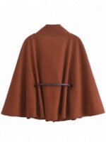 ⁦معطف أنيق بأكمام قصيرة وياقة عالية وفضفاض مع حزام⁩ - الصورة ⁦37⁩