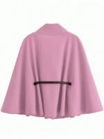 ⁦معطف أنيق بأكمام قصيرة وياقة عالية وفضفاض مع حزام⁩ - الصورة ⁦56⁩