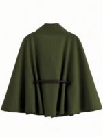 ⁦معطف أنيق بأكمام قصيرة وياقة عالية وفضفاض مع حزام⁩ - الصورة ⁦61⁩